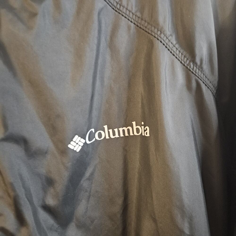 Columbia Womens Black Windbreaker Fleece Lined Hooded Jacket Black Zip 3X - Picture 2 of 7